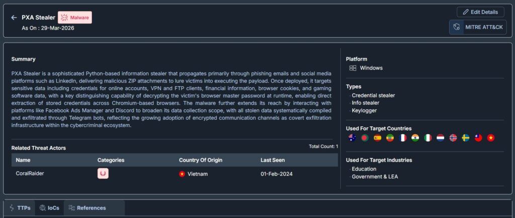 Professional Networks Under Attack: Vietnam-Linked Actors Deploy PXA Stealer in Global Infostealer Campaign 1 Figure 1 PXA Stealer Malware profile